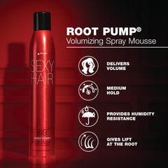 SexyHair espuma mousse volumen textura cremosa para cuerpo y movimiento