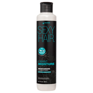 SexyHair I WANT MOISTURE acondicionador en bote: controla frizz y aporta brillo.