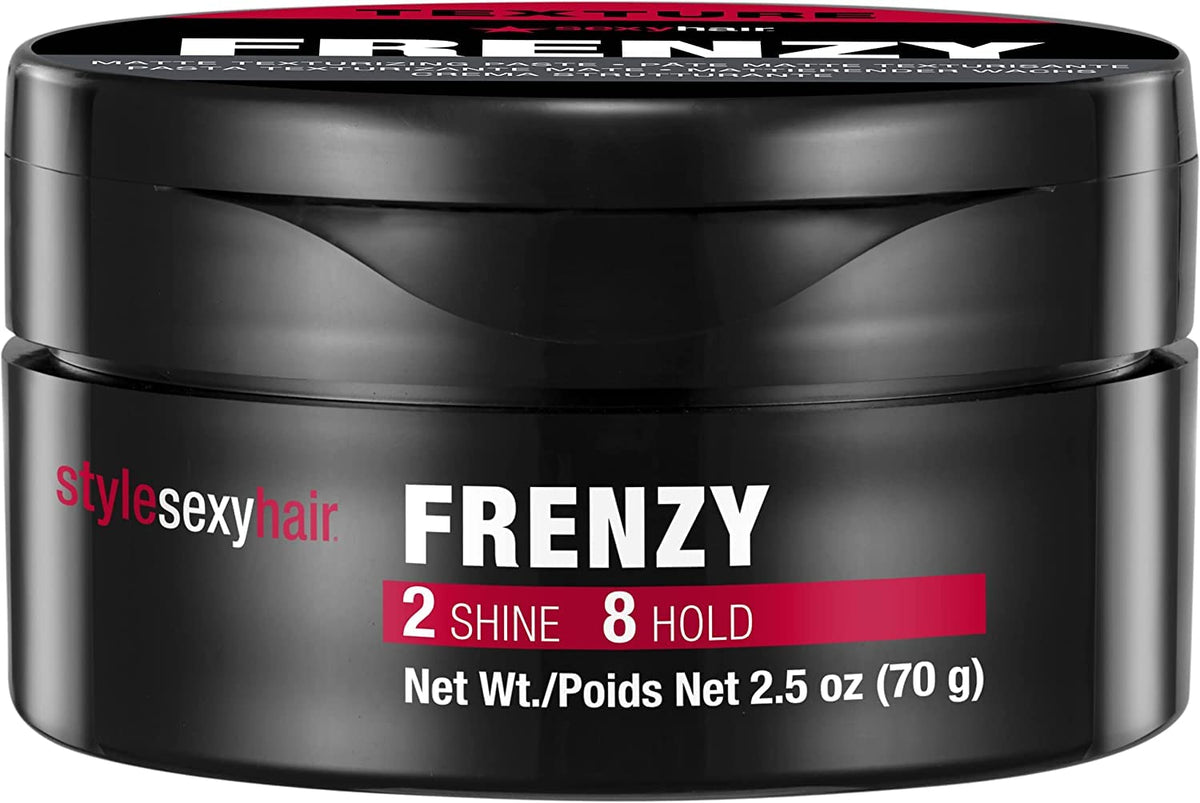 SexyHair Style Frenzy Pasta Texturizante Mate 2,5 oz para volumen y definición sostenida.