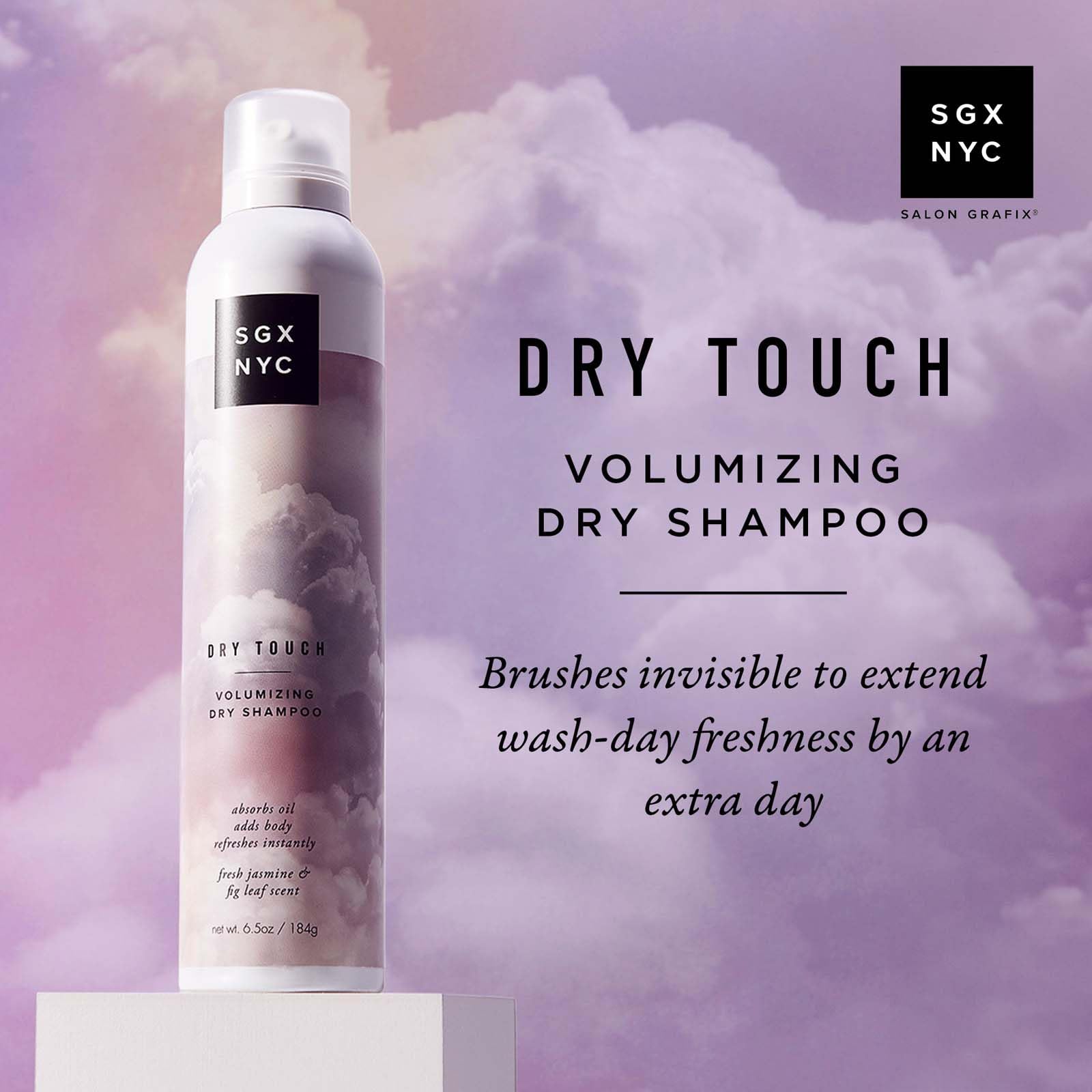 SGX NYC Dry Touch, spray para cabello, absorbe grasa y renueva la sensación de limpio.