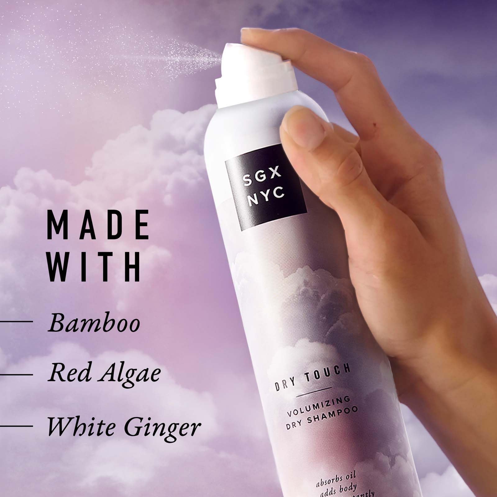 SGX NYC Dry Touch uso diario sin lavado para cabello con volumen.
