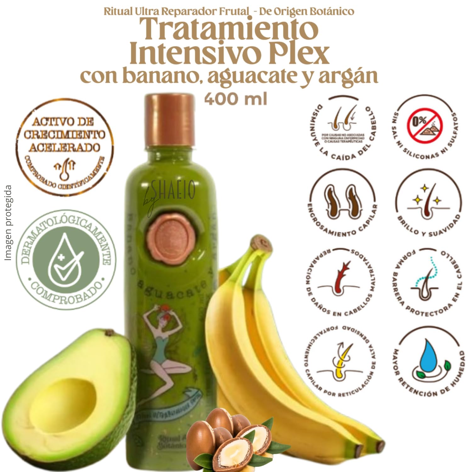 SHAEIO Aplicación en cabello húmedo para prechampú.