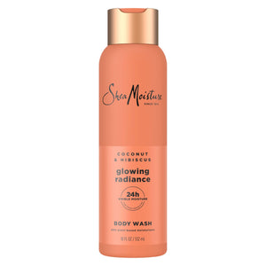 Ducha SheaMoisture Coconut Hibiscus con brillo visible 24 horas