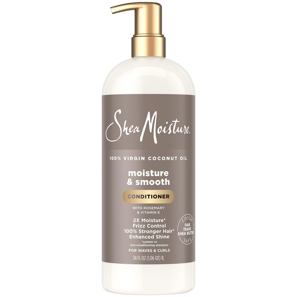 SheaMoisture Moisture & Smooth: botella 34oz para ondas definidas y control del frizz.
