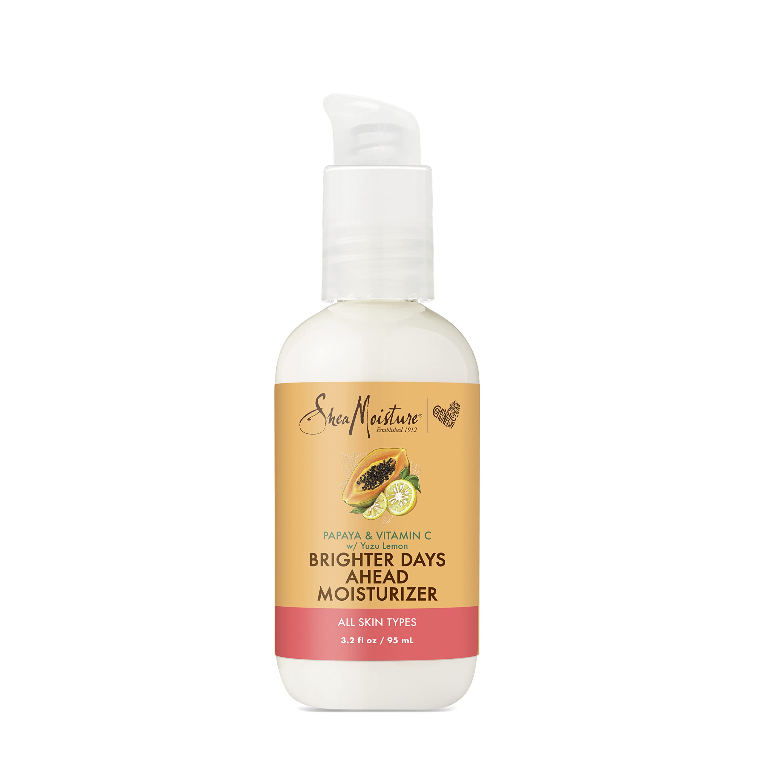 SheaMoisture crema facial iluminadora con papaya y vitamina C en bote de 95 ml.