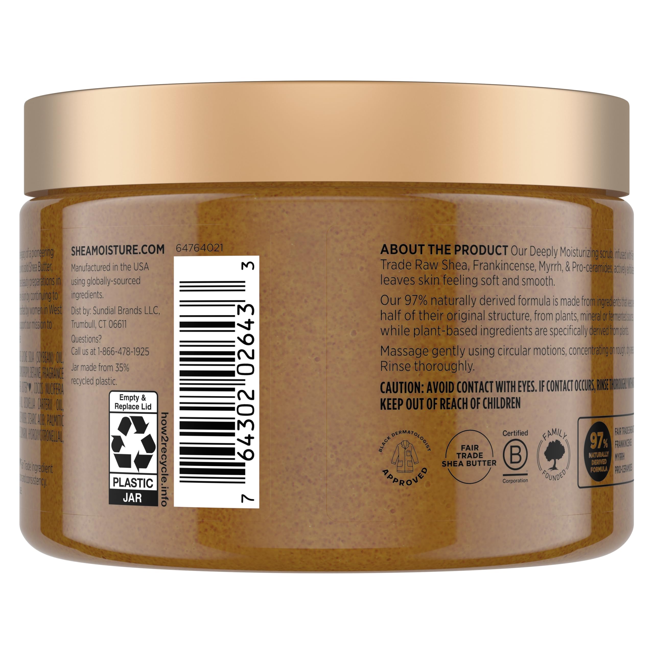 SheaMoisture exfoliante con incienso y mirra para renovación de la piel