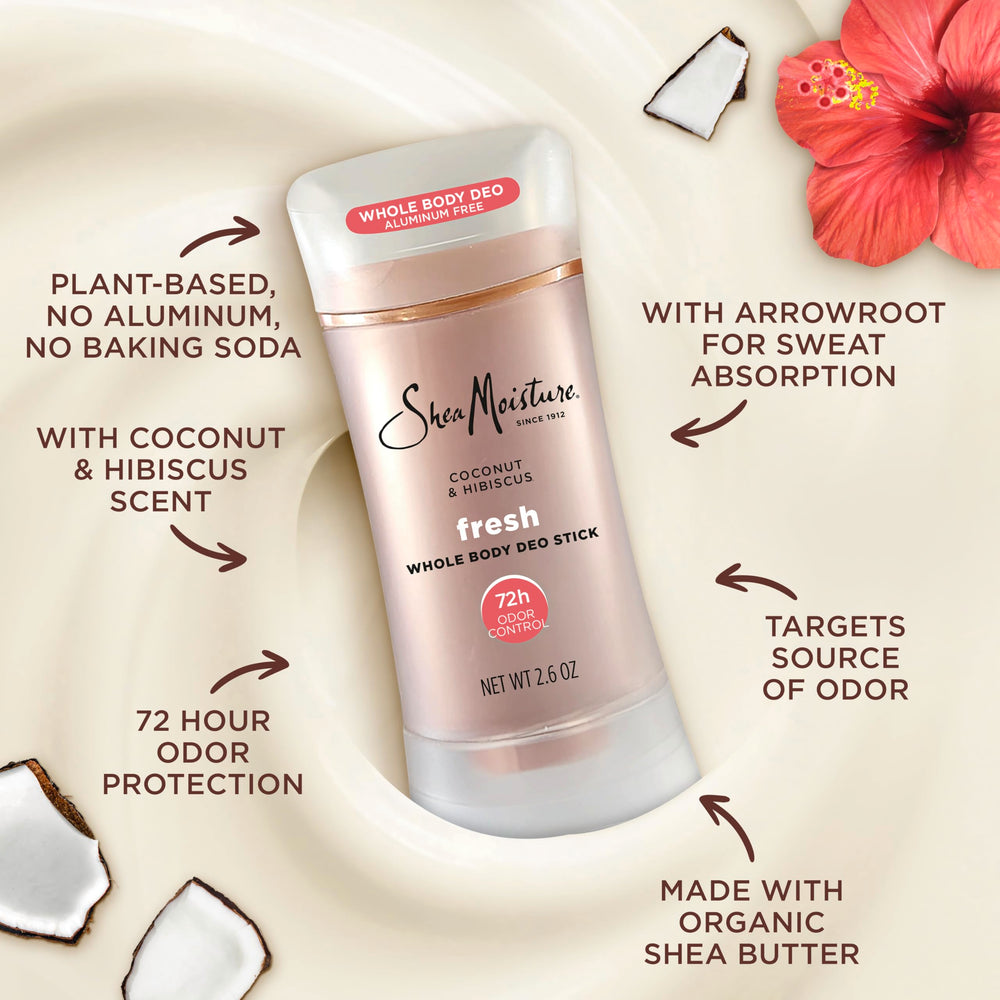 Fragancia Coco Hibisco de SheaMoisture, sensación fresca y duradera.