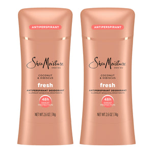 Sheamoisture Fresh Coconut & Hibiscus deodorant application for daily freshness.