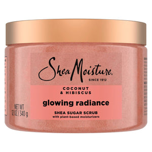 SheaMoisture Brillo Radiante exfoliante corporal coco hibisco para piel iluminada