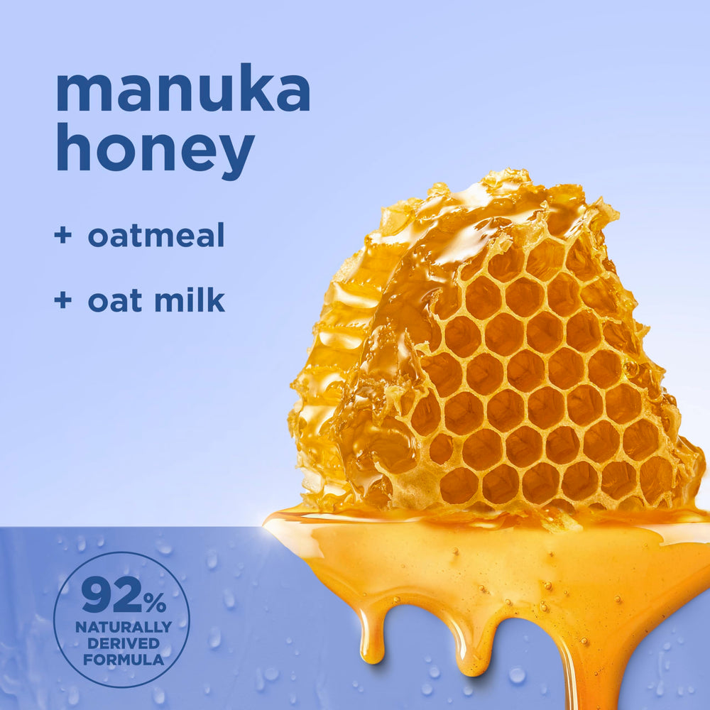 SheaMoisture Manuka Honey Oatmeal, 92% derivados naturales, limpieza respetuosa.