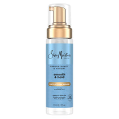 SheaMoisture Manuka Honey & Yogurt Mousse: envase visible y fijación suave.