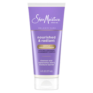 SheaMoisture Melanin Care: limpiador cremoso en botella para limpieza suave y nutritiva.