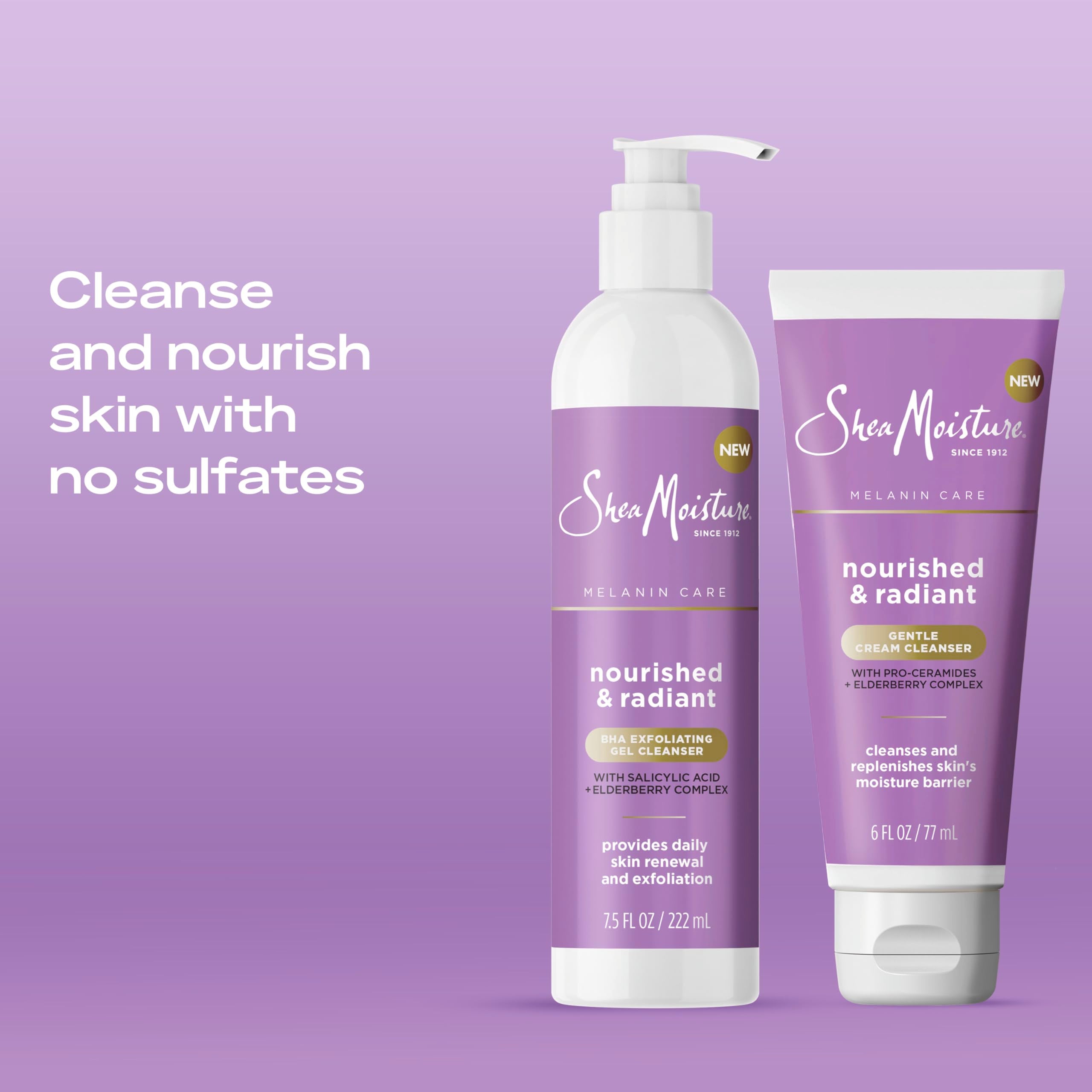 SheaMoisture Radiance BHA Gel Cleanser: libre de sulfatos para limpieza delicada.