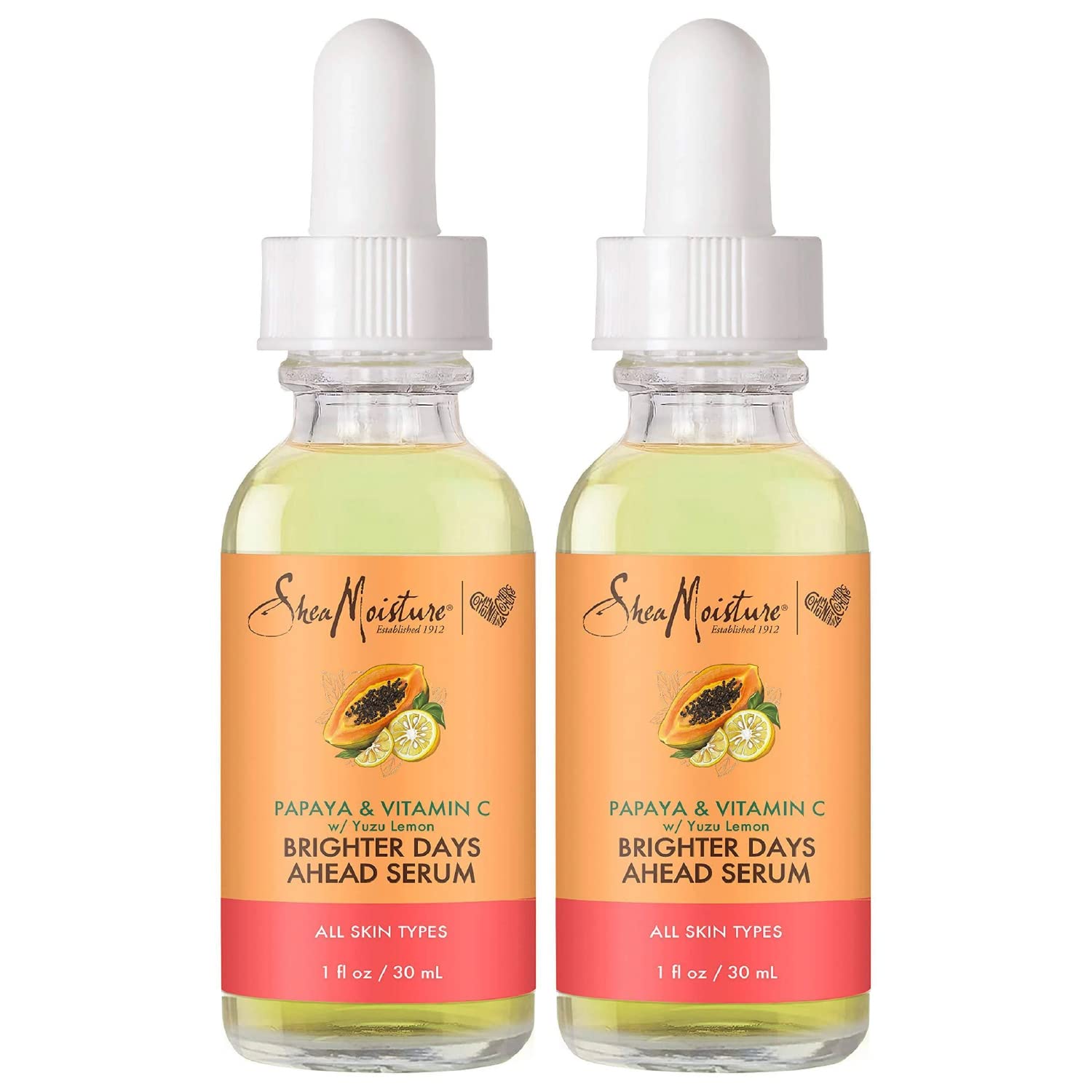 Sérum SheaMoisture Papaya y Vitamina C en botella de 1 oz para hidratación.