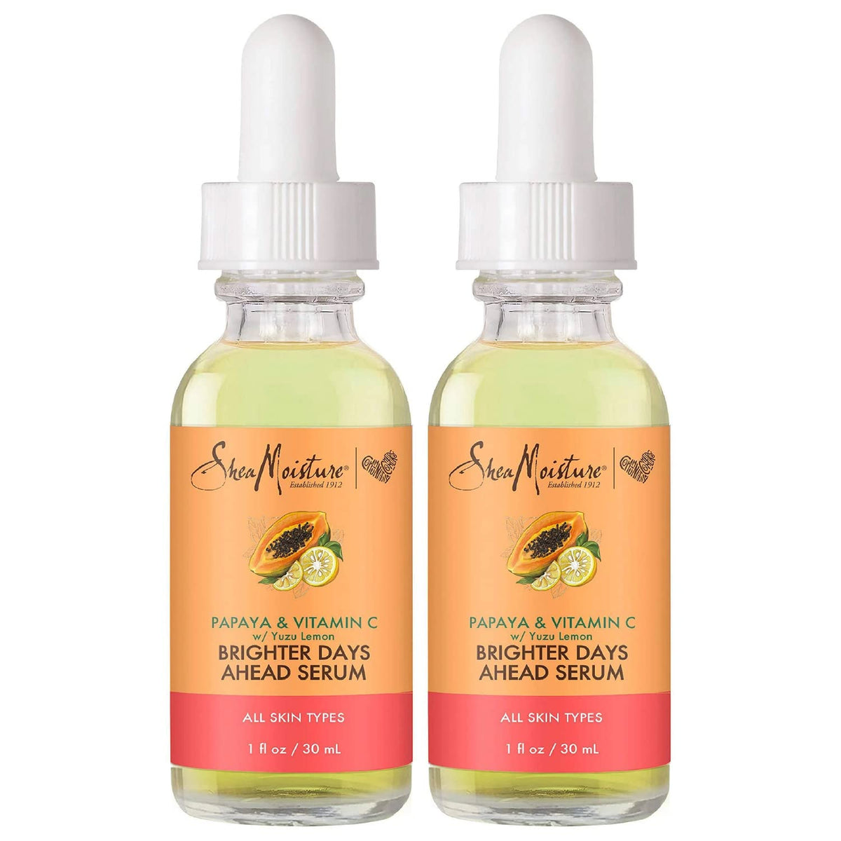 Sérum SheaMoisture Papaya y Vitamina C en botella de 1 oz para hidratación.
