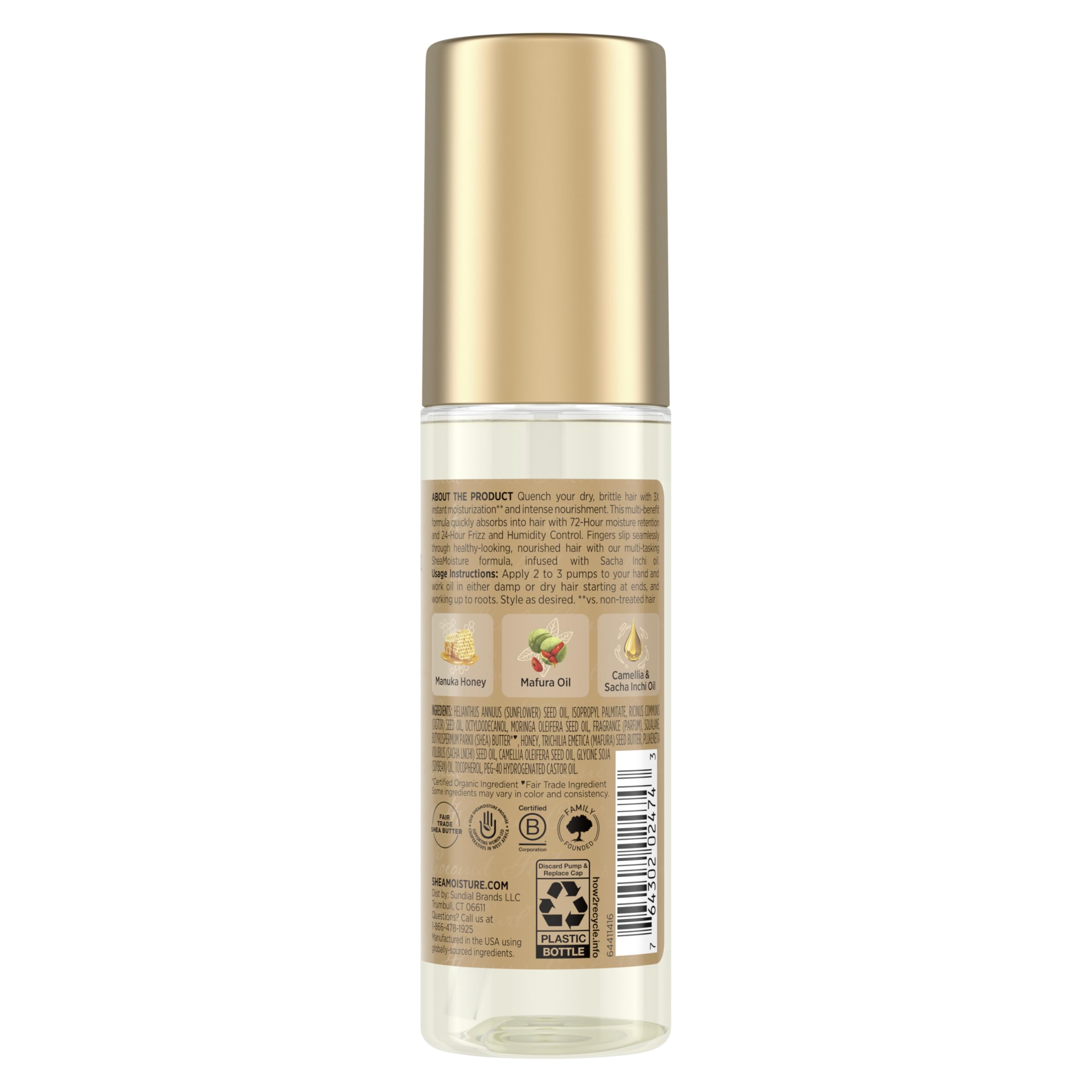 SheaMoisture Ultra Nutritivo Manuka Honey y Mafura Oil, aplicación visible, facilita un peinado suave.