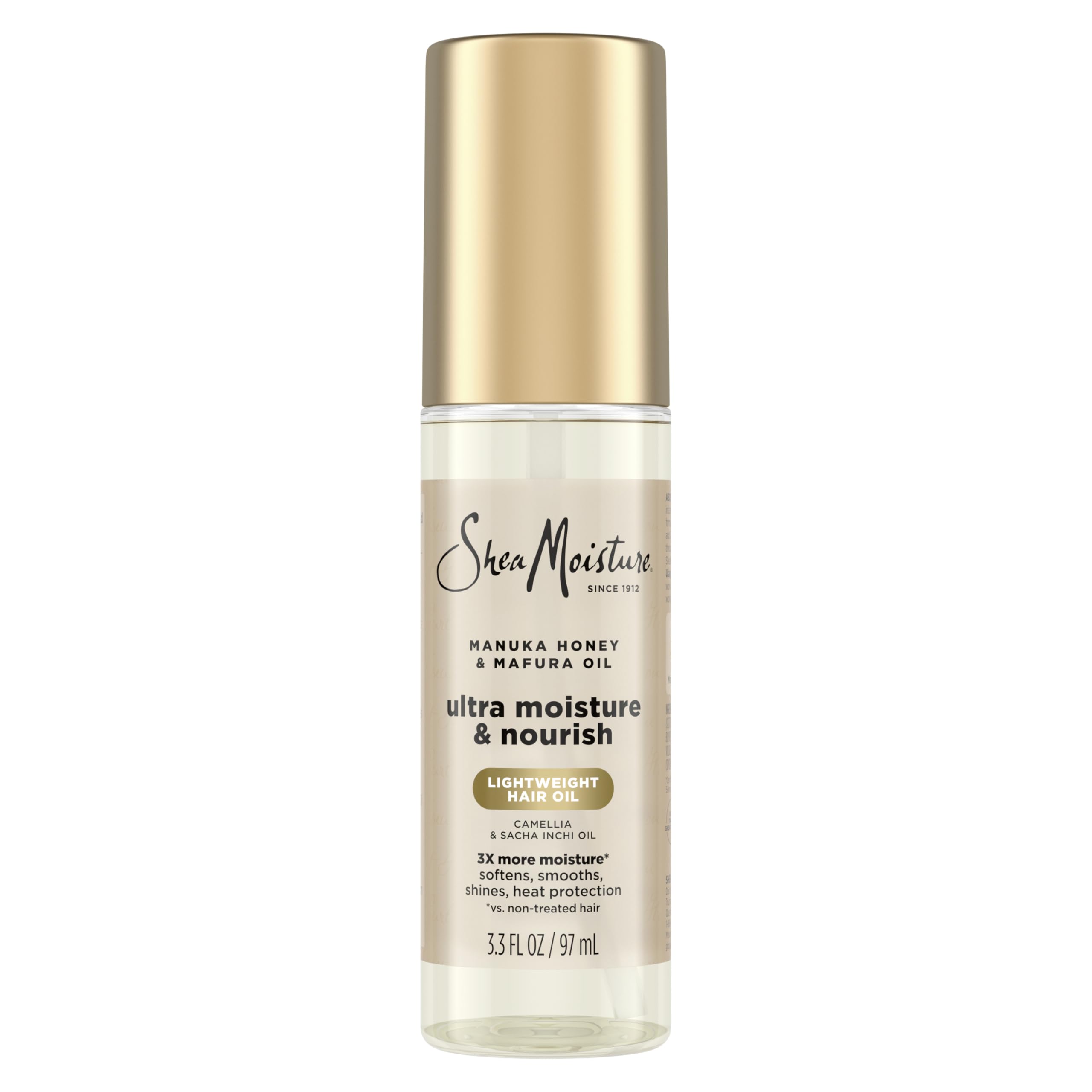 SheaMoisture Ultra Nutritivo Manuka Honey y Mafura Oil, bote, hidratación instantánea para el cabello.