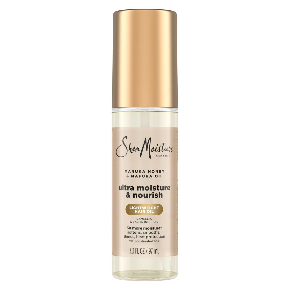 SheaMoisture Ultra Nutritivo Manuka Honey y Mafura Oil, bote, hidratación instantánea para el cabello.