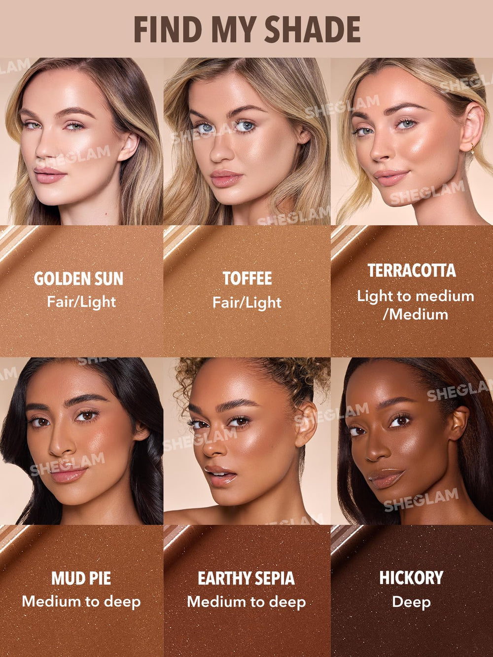 SHEGLAM Sun Beam bronceador, acabado brillante suave para un bronceado con brillo.