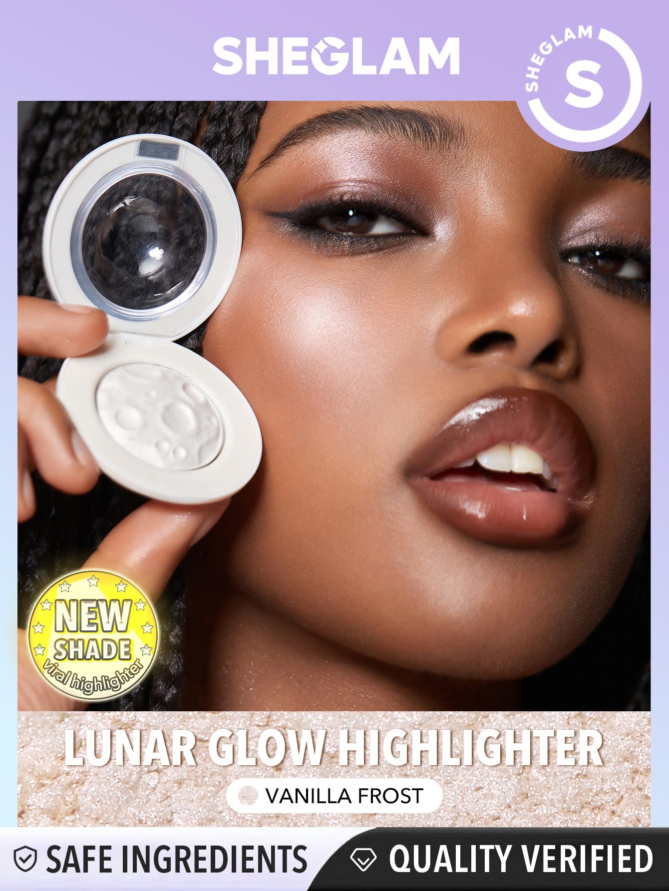 SHEGLAM Lunar Glow iluminador listo para aplicar directamente.