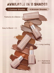 SHEGLAM Barra Cremosa de Contorno y Bronceado – Sol Dorado, diseño cónico para definición precisa.