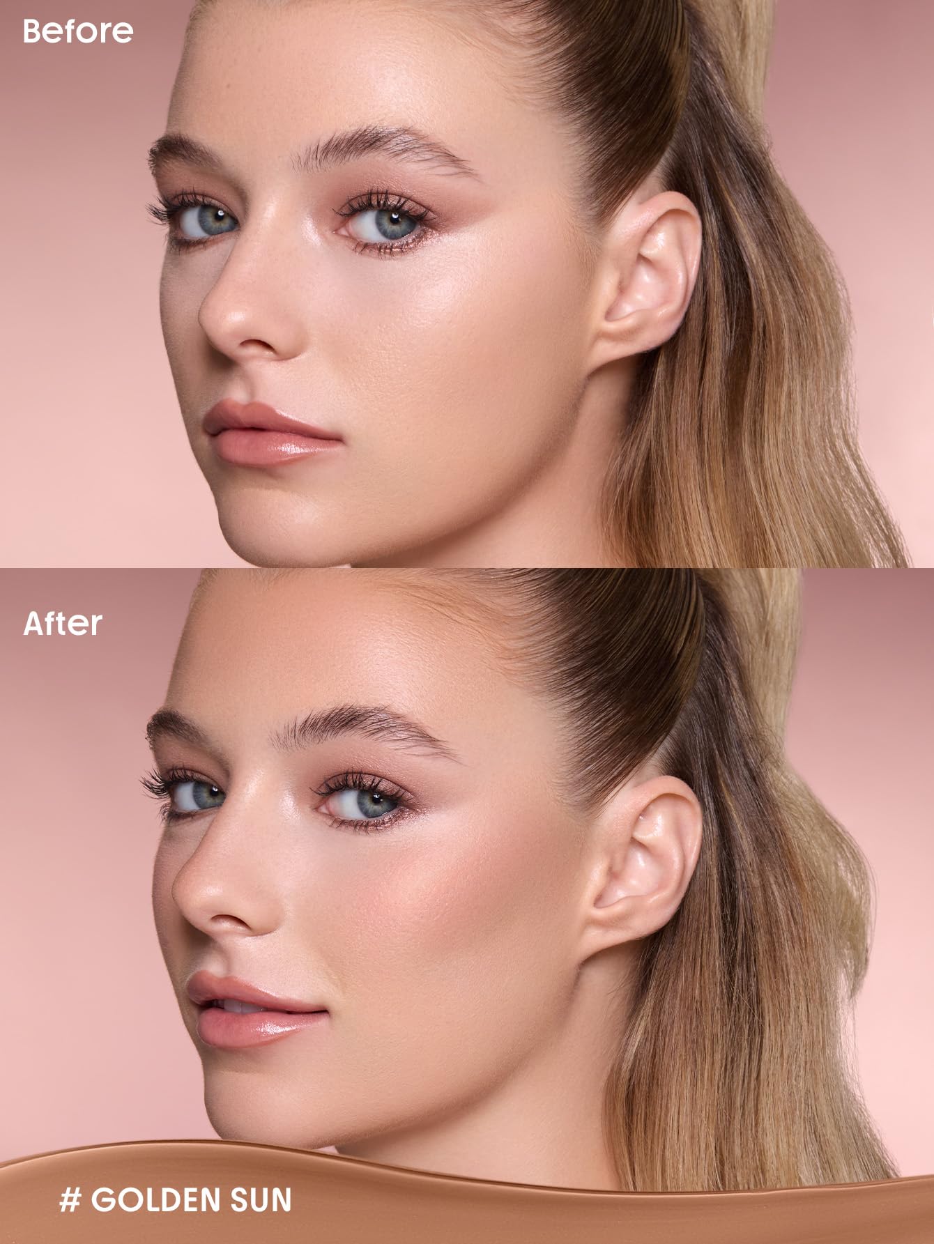 SHEGLAM Barra Cremosa de Contorno y Bronceado – Sol Dorado, textura cremosa para deslizamiento suave.