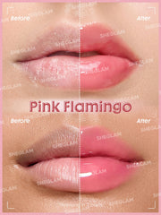SHEGLAM Booster Shine ofrece doble efecto voluminizador para labios más voluminosos.