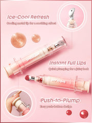 SHEGLAM Booster Shine hidratante con hialuronico y jojoba para labios nutridos.