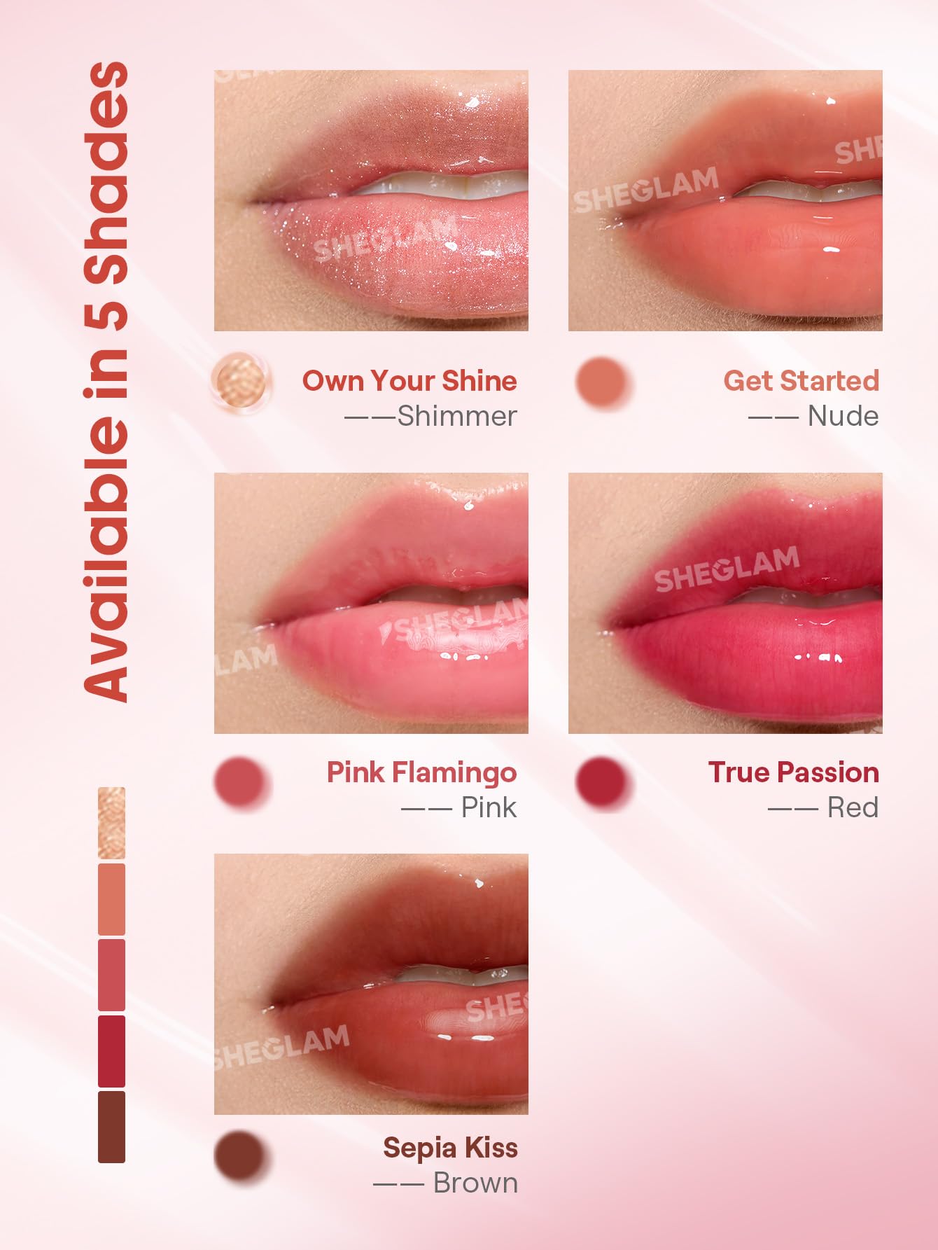 SHEGLAM Booster Shine textura suave que desliza y cubre.