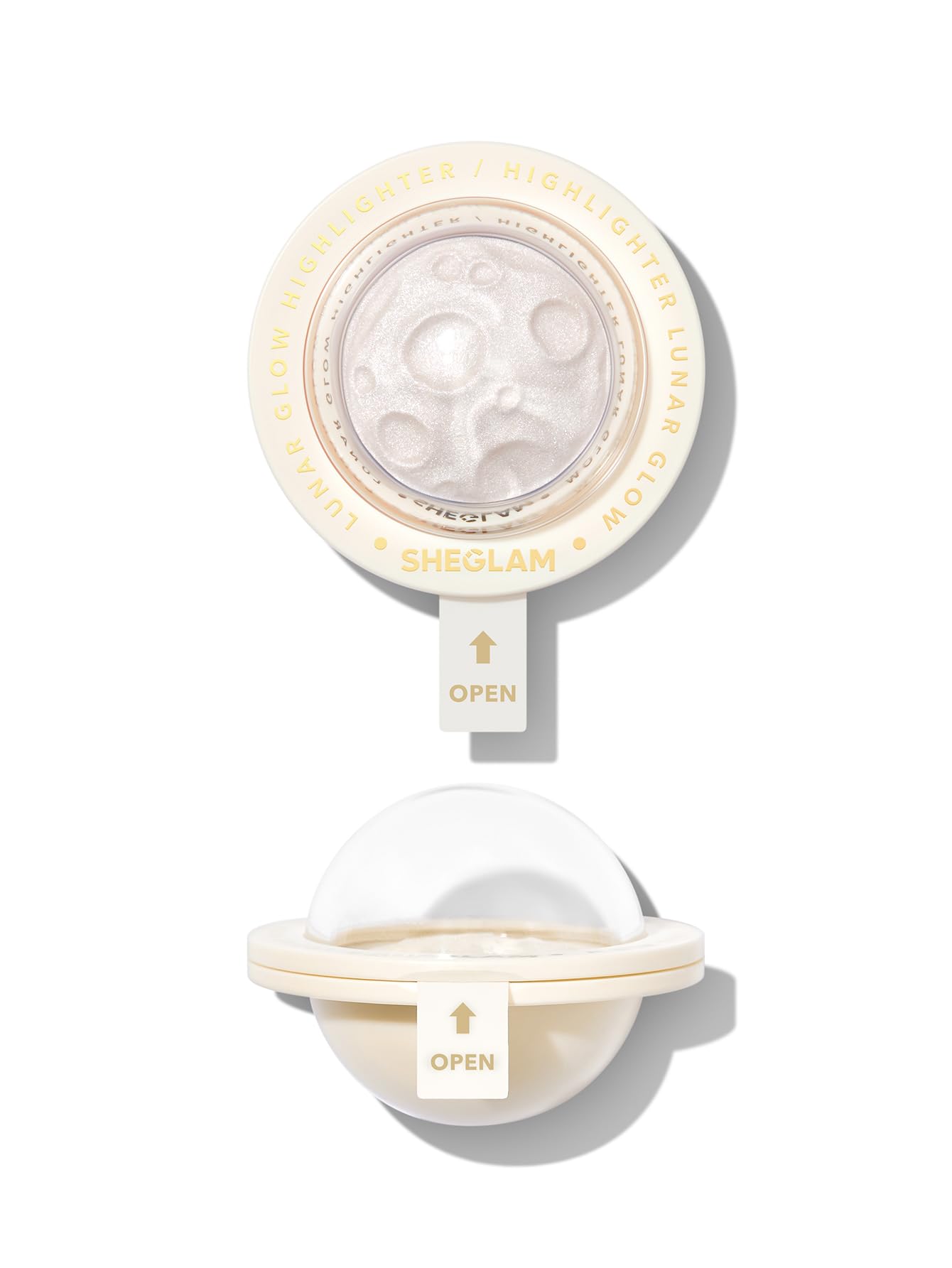 SHEGLAM Lunar Glow iluminador crema, realza rasgos con brillo suave.
