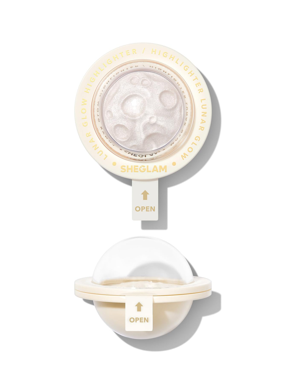 SHEGLAM Lunar Glow iluminador crema, realza rasgos con brillo suave.