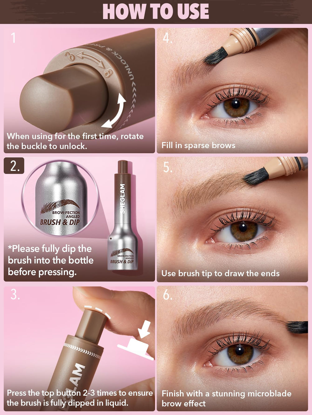 SHEGLAM Brow-Fection envase compacto para llevar.