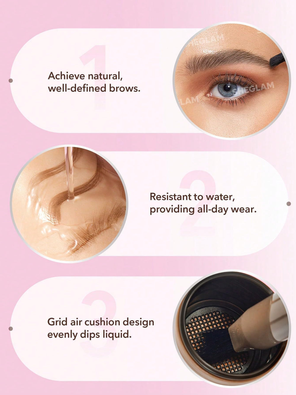 SHEGLAM Brow-Fection resistencia al agua para todo el día.