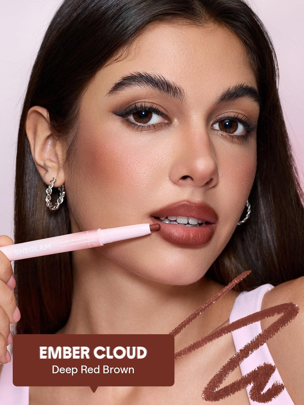 SHEGLAM Cloudline Ember Cloud: aplicación suave para definir labios con precisión.