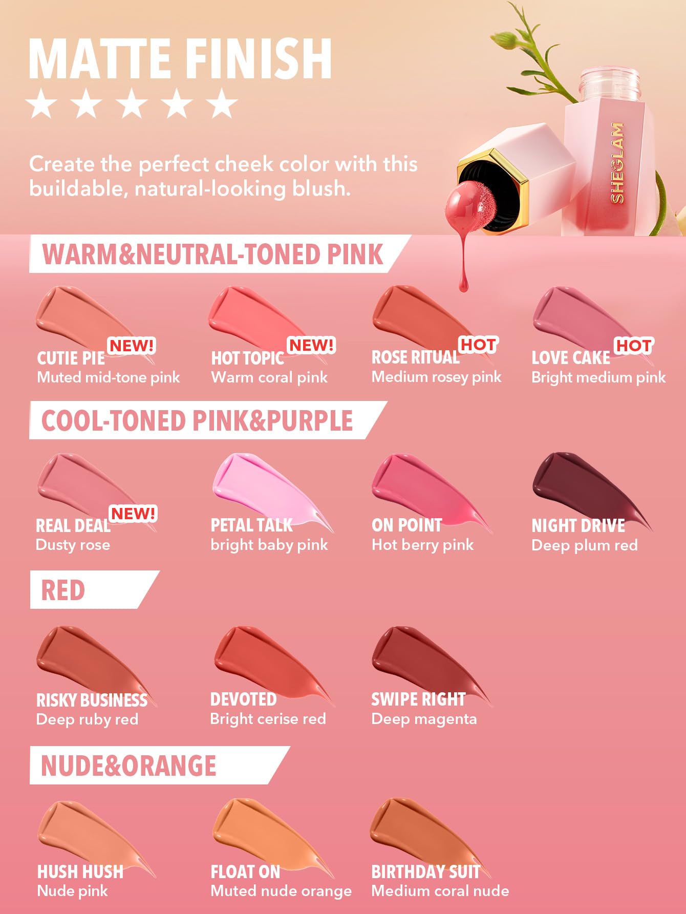 SHEGLAM Color Bloom contiene vitamina C para iluminar y cuidar la piel