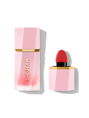 SHEGLAM Color Bloom líquido Blush Candy Apple, embalaje elegante para uso diario.