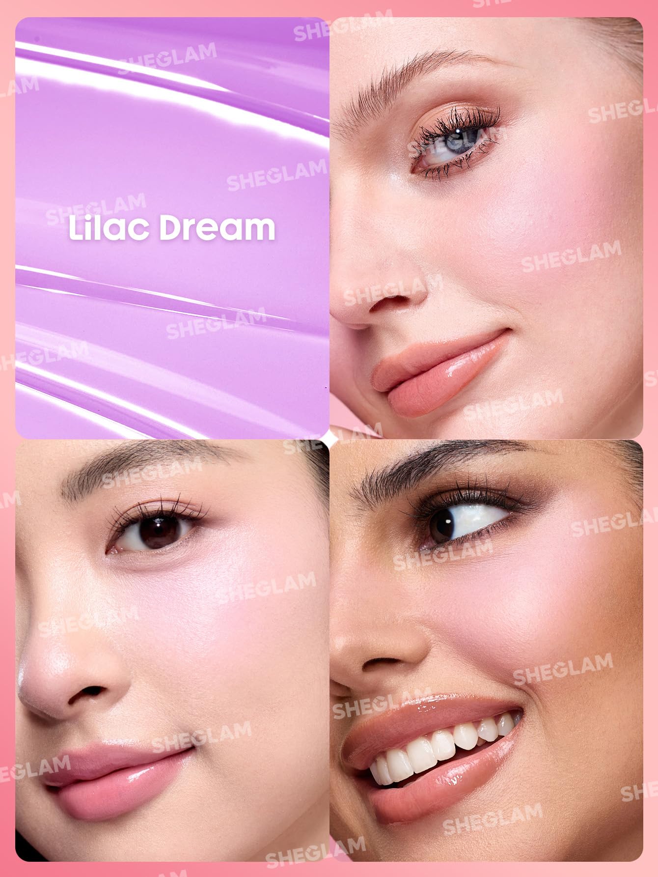 SHEGLAM Color Bloom blush, aplicador integrado para una aplicación precisa y rápida.