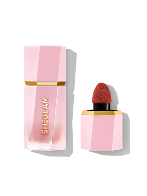 SHEGLAM Color Bloom Rubor líquido fino Carmín, textura ligera para un acabado natural