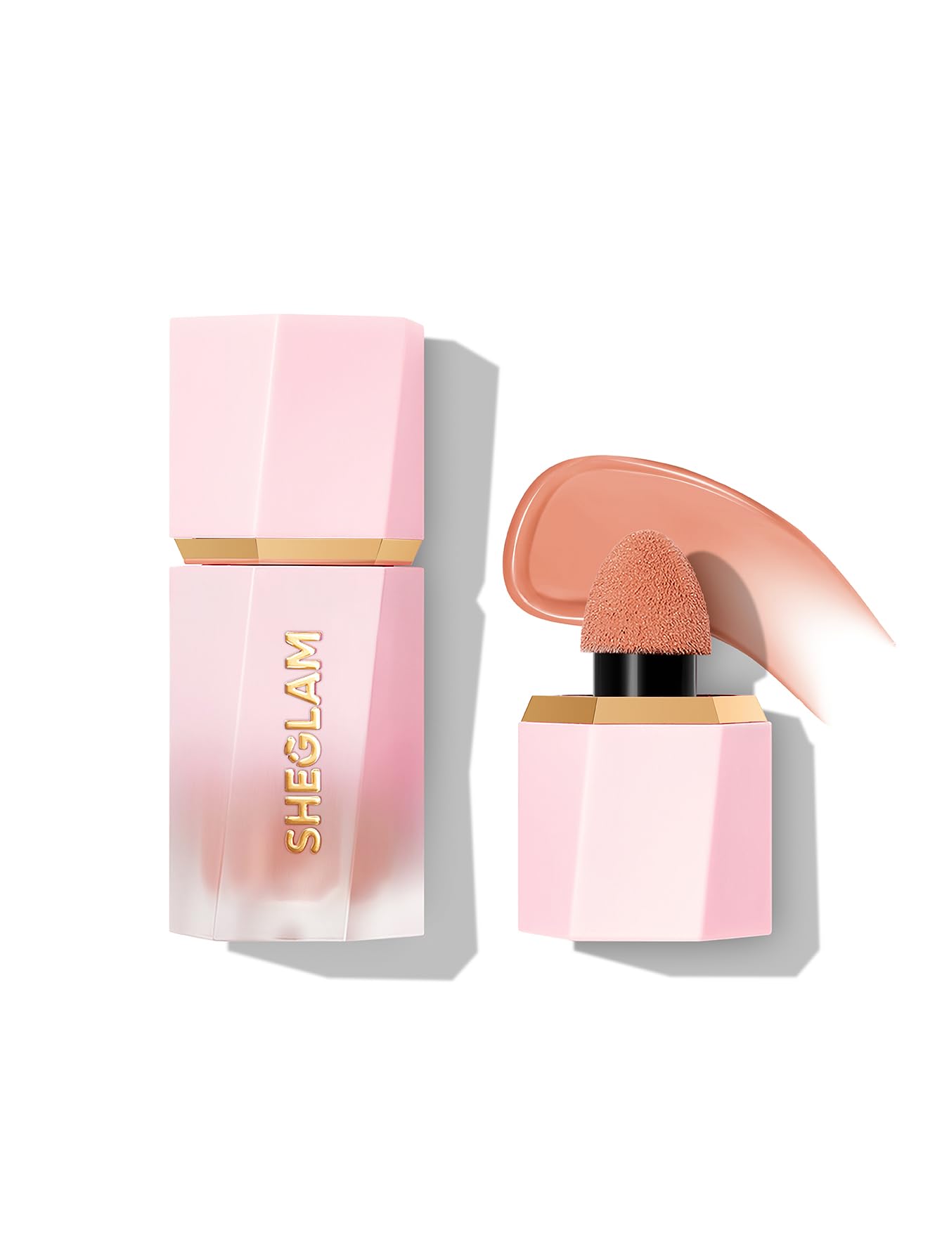 SHEGLAM Color Bloom rubor líquido Hush Hush en envase para un look natural.