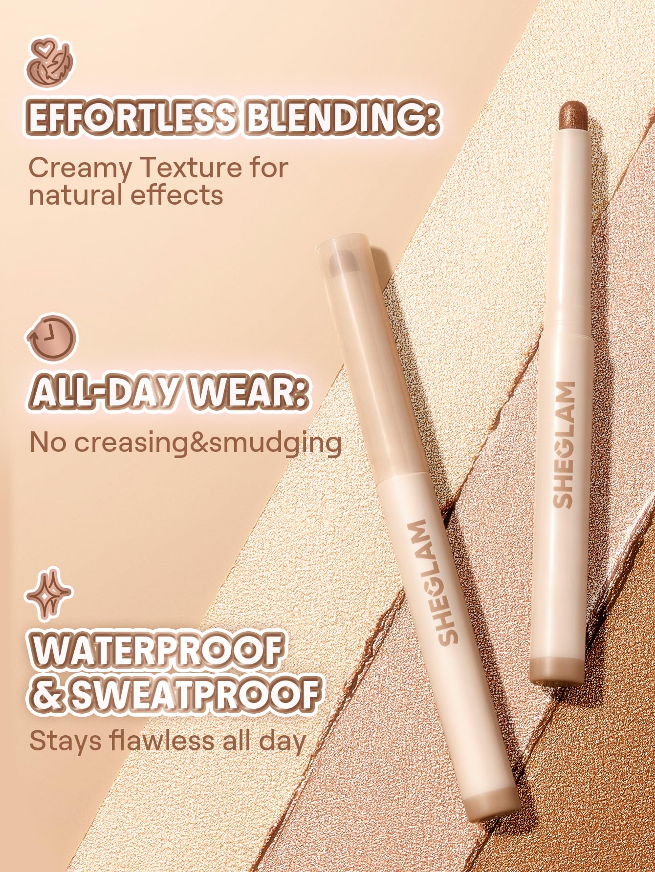 SHEGLAM Creamsicle Eyeshadow Stick acabado glitter para destellos brillantes