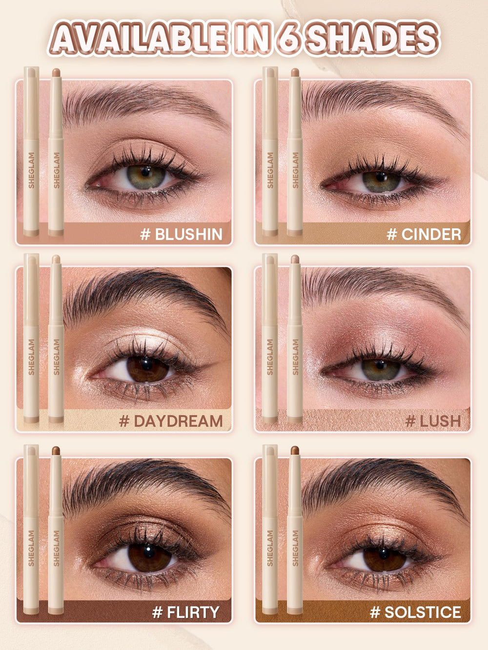 SHEGLAM Creamsicle Eyeshadow Stick tono taupe para looks neutros