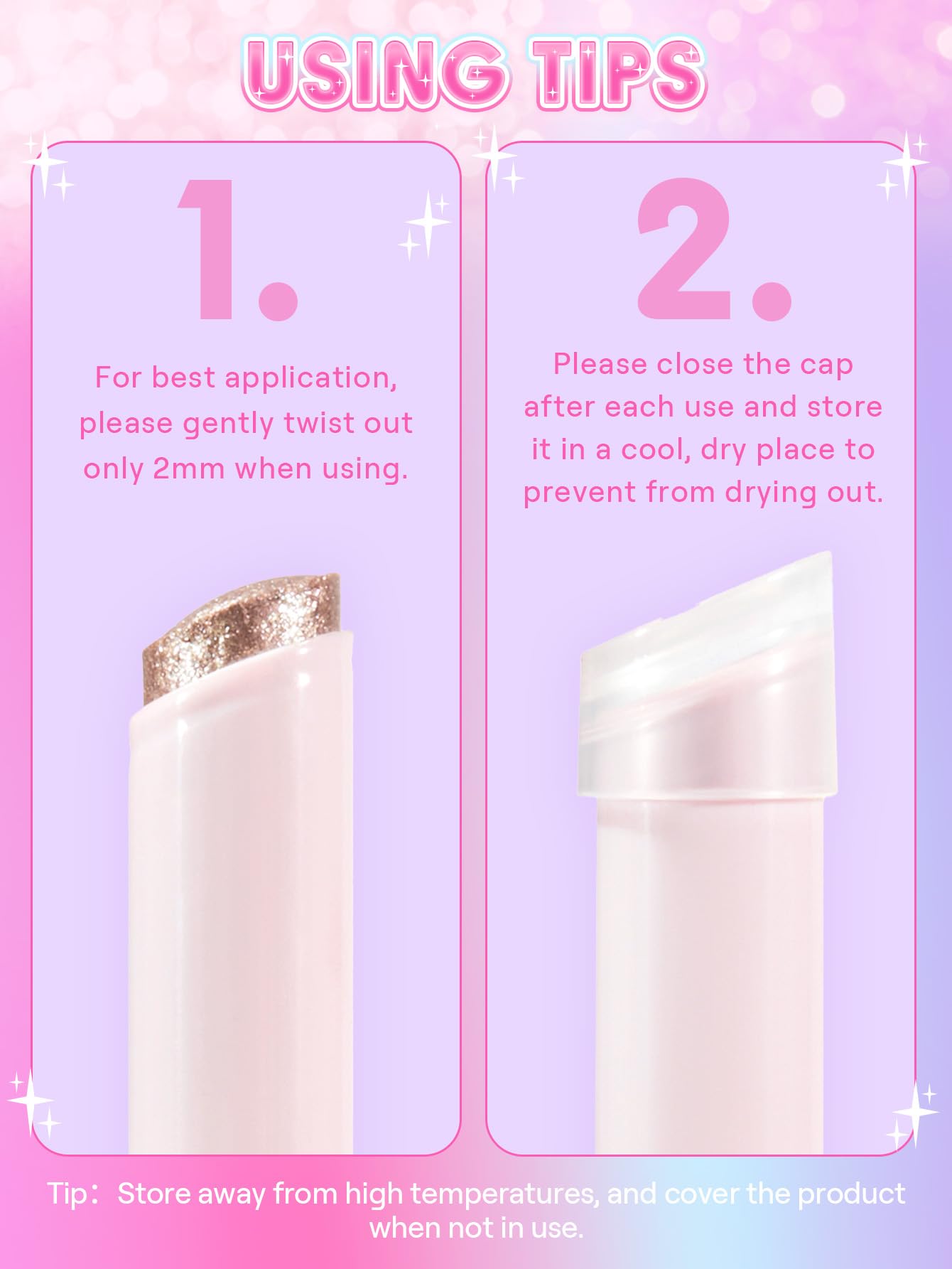SHEGLAM Crystal Jelly Glaze Stick brocha integrada facilita aplicación