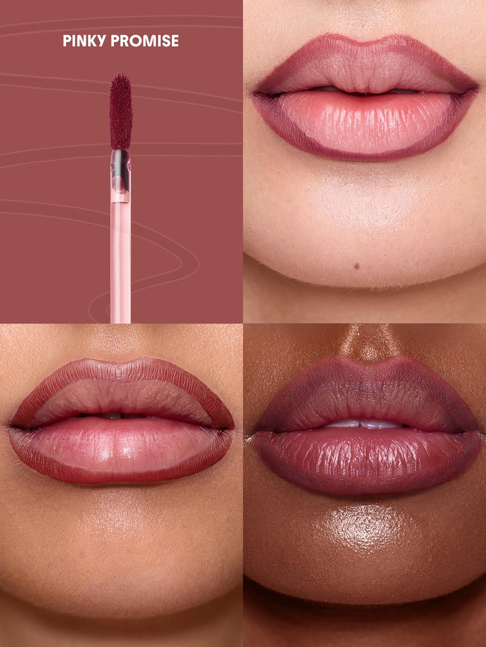 Fórmula ligera de SHEGLAM que se seca formando un film delgado en labios.