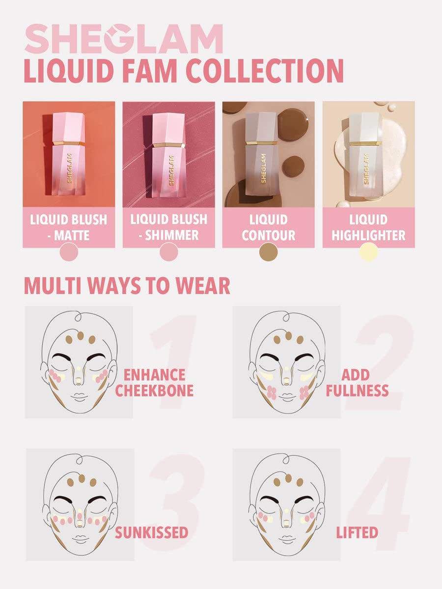 SHEGLAM Glow Bloom iluminador versátil para rasgos faciales y brillos.