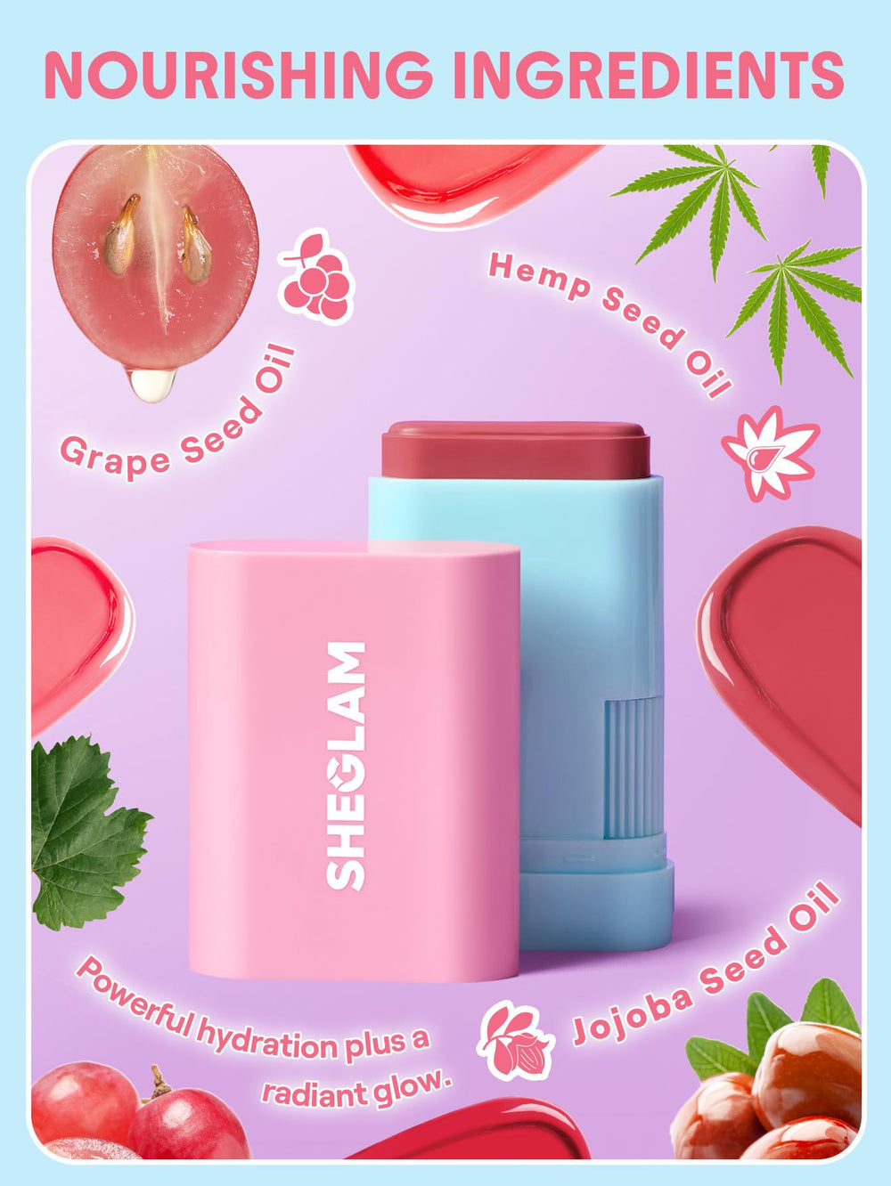 SHEGLAM Glow Blush Stick: aplicación suave con aplicador cómodo.