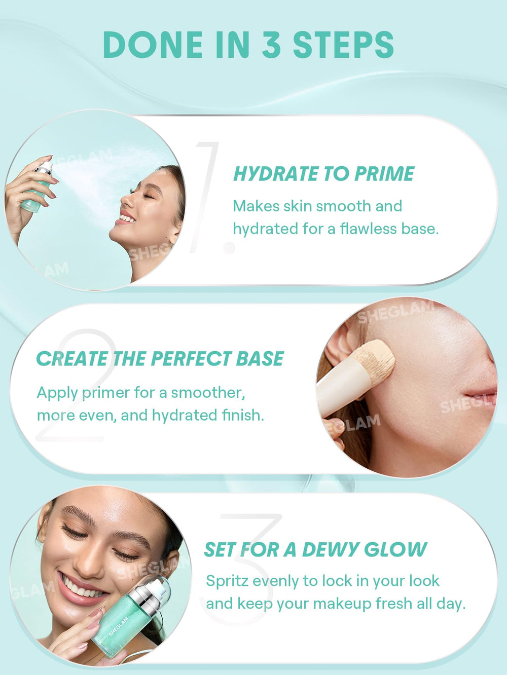 SHEGLAM Good Grip primer, hidratación con aloe y ácido hialurónico.