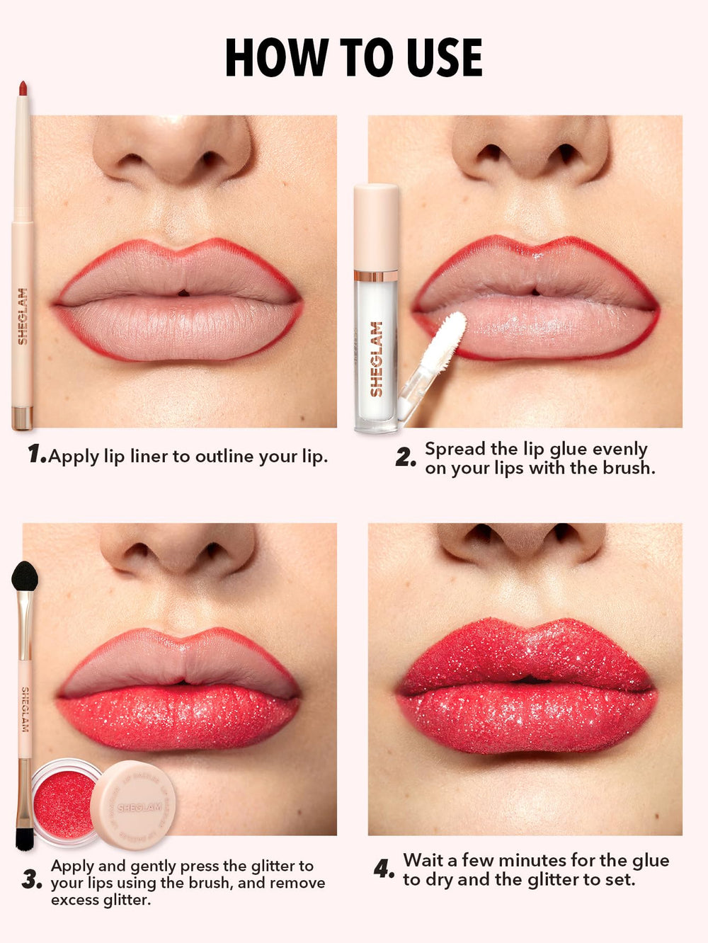 SHEGLAM Lip Dazzler Kit brillo-labios-02 con destellos deslumbrantes para fiestas