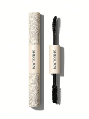 SHEGLAM máscara 2 en 1 con cepillo curvado para volumen y longitud.