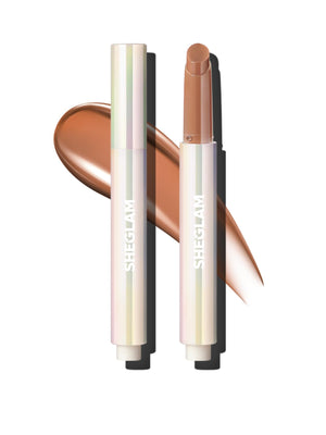 SHEGLAM PoutPerfect brillos labio sólido con aceite de coco para hidratación suave.