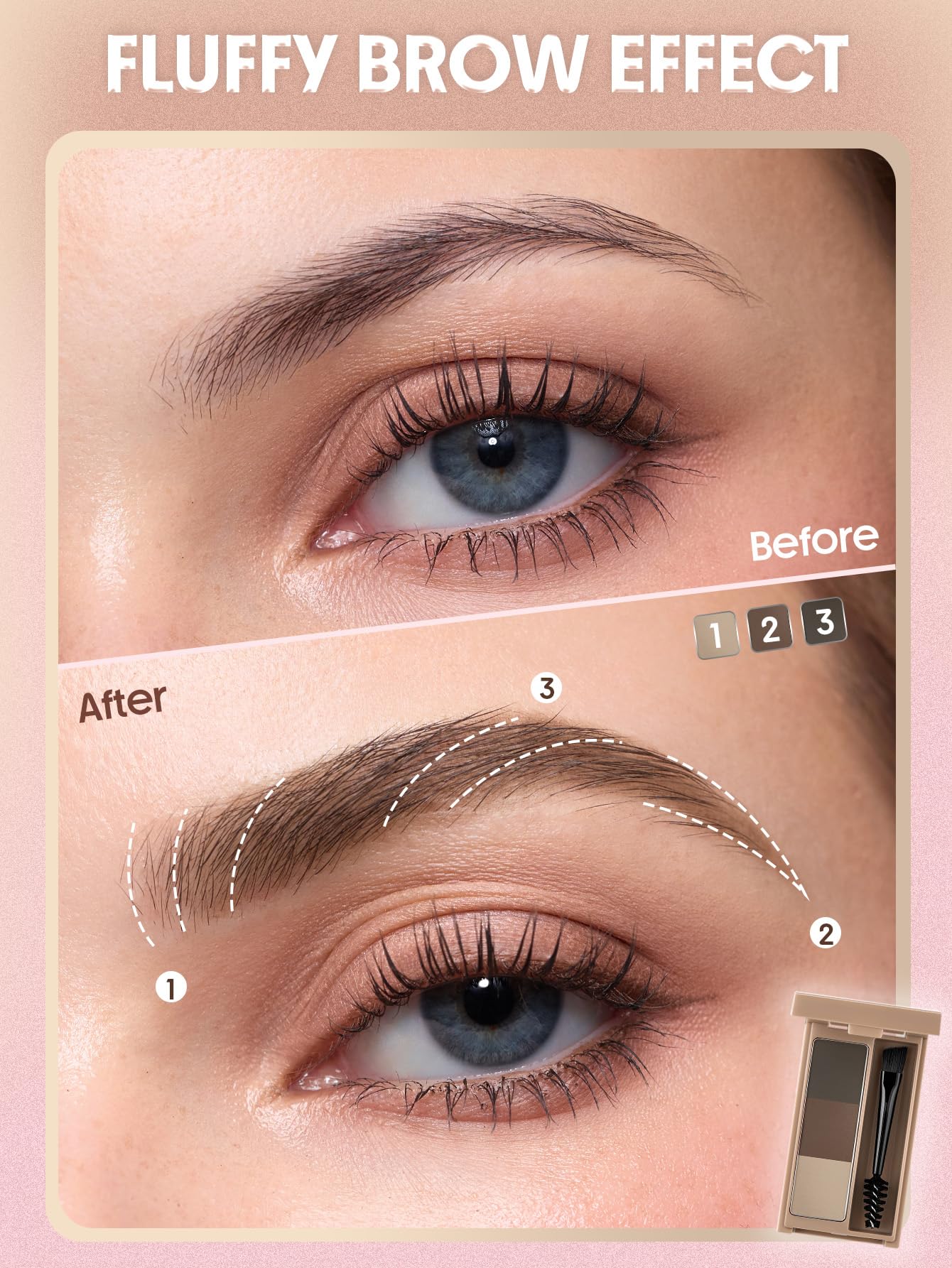 SHEGLAM paleta para cejas, diseño compacto para viaje